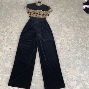 Velvet and Lace Jumpsuit - Small
